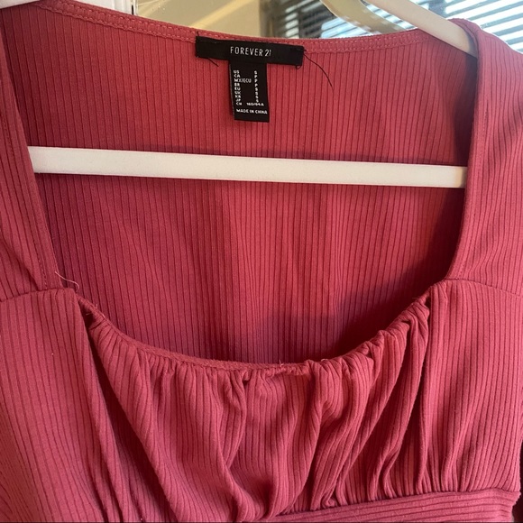 Forever 21 pink sinched long sleeve top - Picture 3 of 3